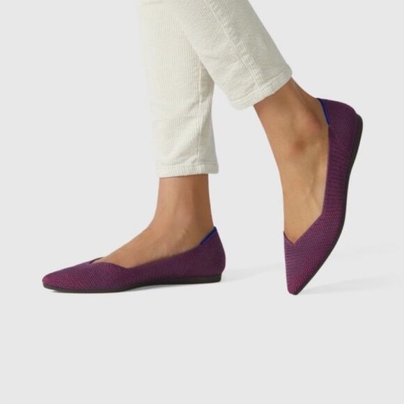 Rothy’s Retired Berry Lattice Stitch Point Flats Size 9.5 Casual Shoes Work - Picture 13 of 13